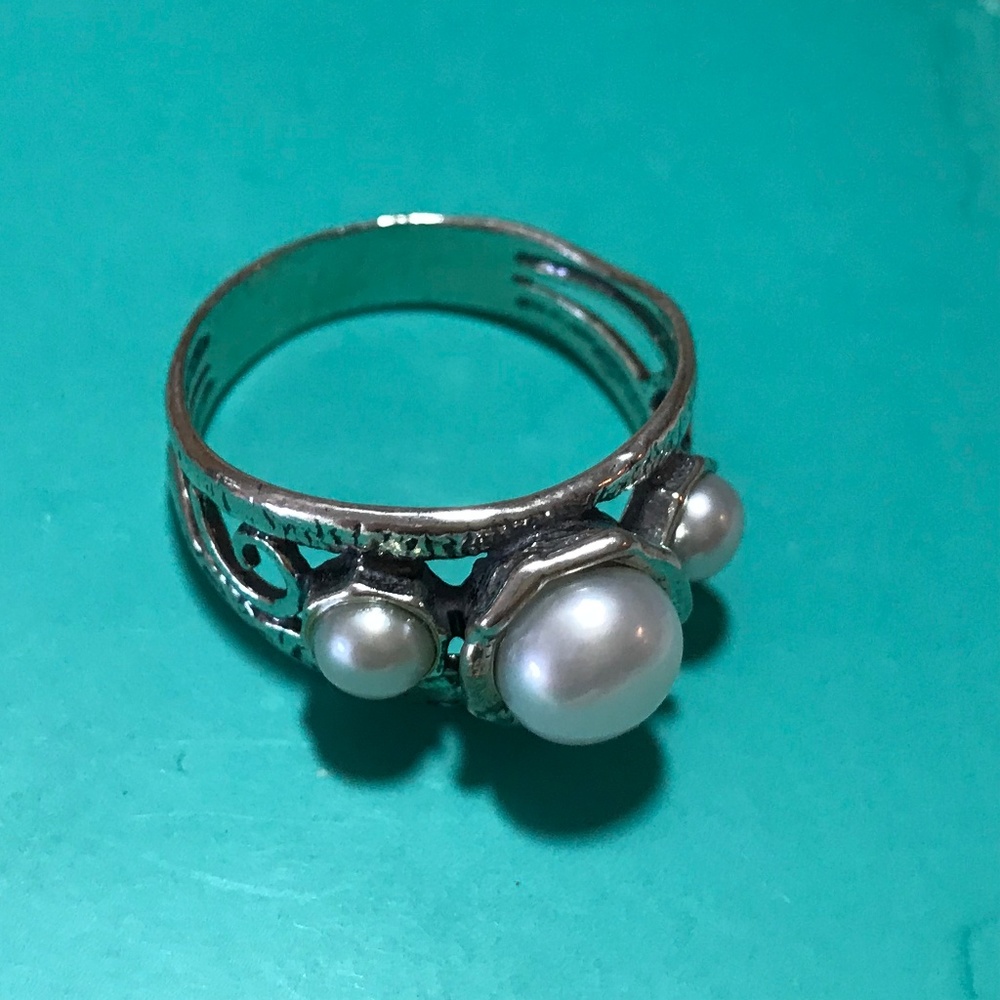 Or Paz SS Pearl Ring Israel sz 10